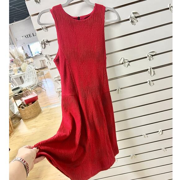 Rag & Bone Geneva Textured Sleeveless Fit & Flare Mini Dress Red Women's Size M - Picture 3 of 7